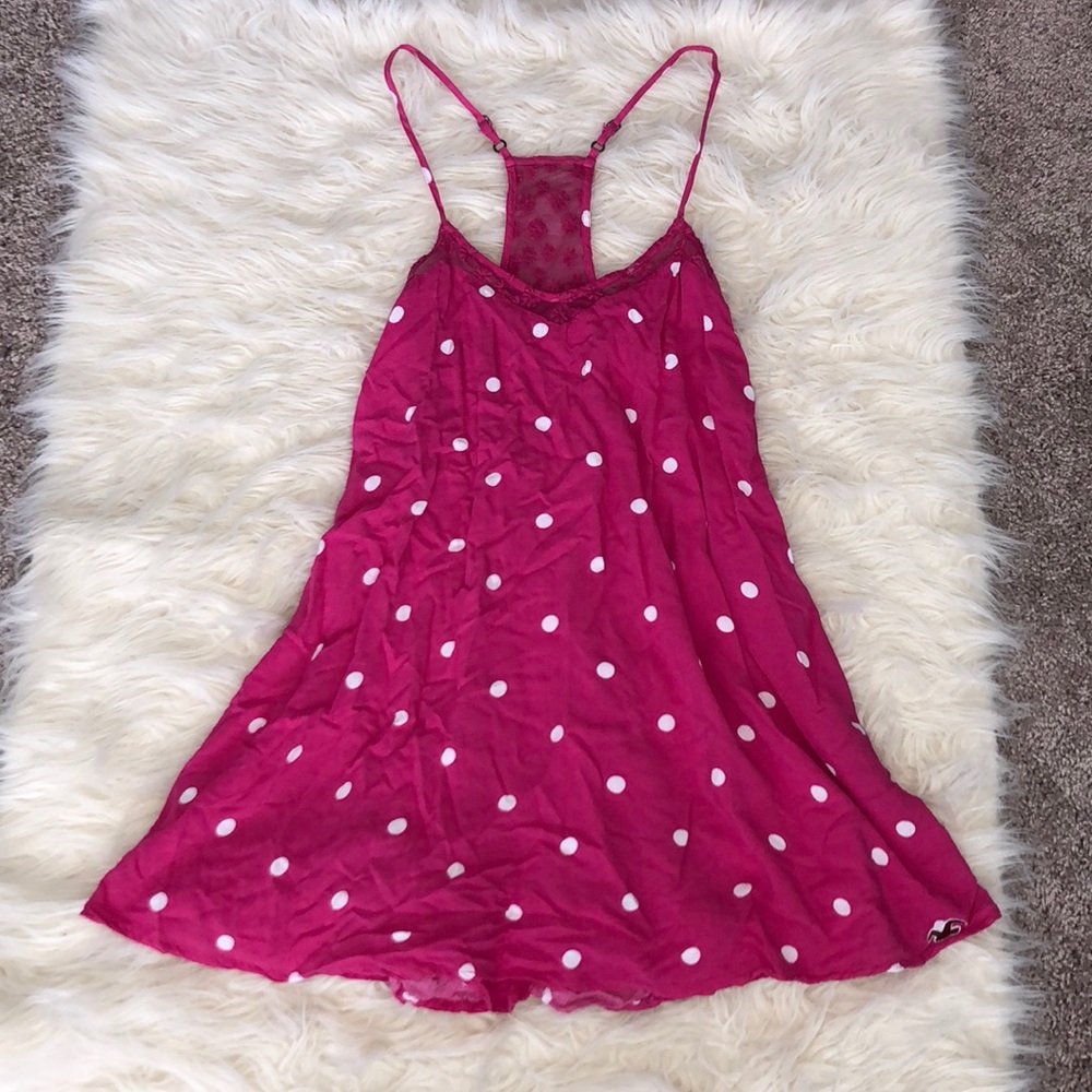 Hollister Pink and white polkadot Top / dress XS